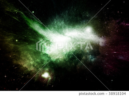 Stars, dust and gas nebula in a far galaxy Stars, dust and gas nebula in a far galaxy 38918104