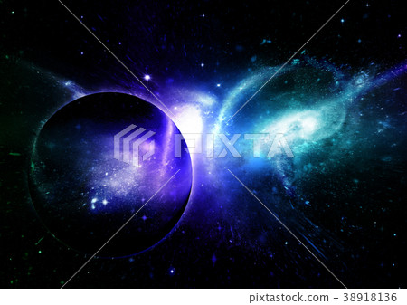 Stars, dust and gas nebula in a far galaxy 38918136
