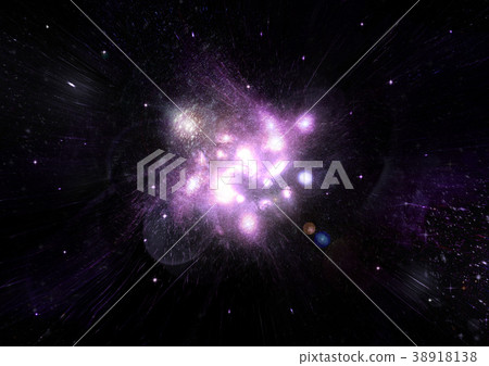 Stars, dust and gas nebula in a far galaxy Stars, dust and gas nebula in a far galaxy 38918138