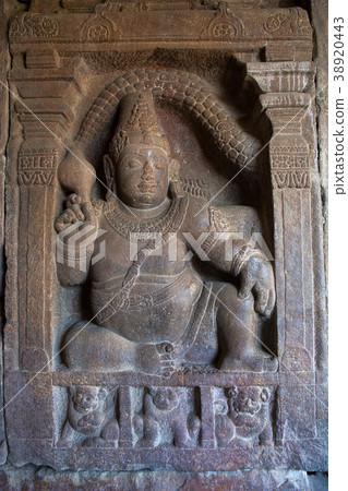 Carved figure of Sankhanidhi, Virupaksha Temple Carved figure of Sankhanidhi, Virupaksha Temple 38920443