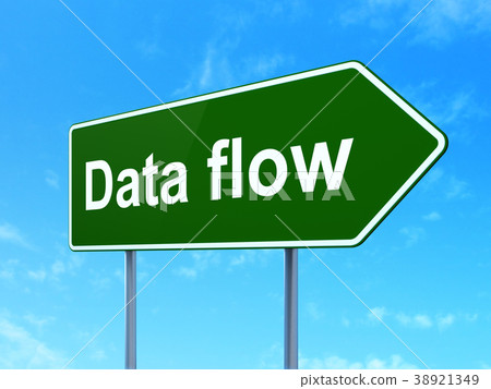 Data concept: Data Flow on road sign background Data concept: Data Flow on road sign background 38921349