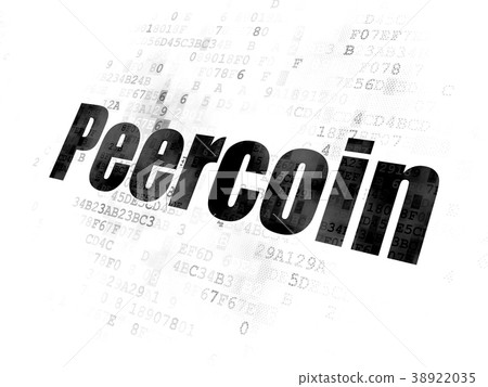 Cryptocurrency concept: Peercoin on Digital 38922035