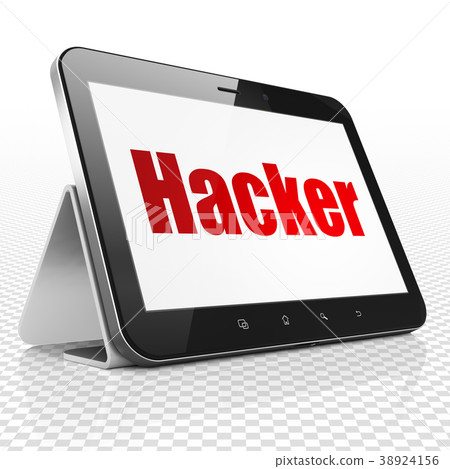 Security concept: Tablet Computer with Hacker on 38924156