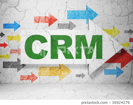 Business concept: arrow with CRM on grunge wall Business concept: arrow with CRM on grunge wall 38924276