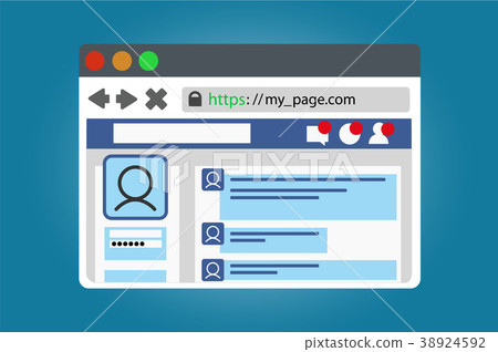 Internet browser window with an open social 38924592