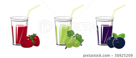 Strawberry , Gooseberry and Blueberries Juices 38925209