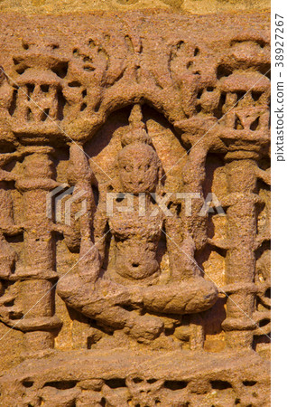 Carving details on outer wall of the Sun Temple 38927267