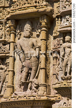 Carving details on the pillar of the Sun Temple Carving details on the pillar of the Sun Temple 38927290
