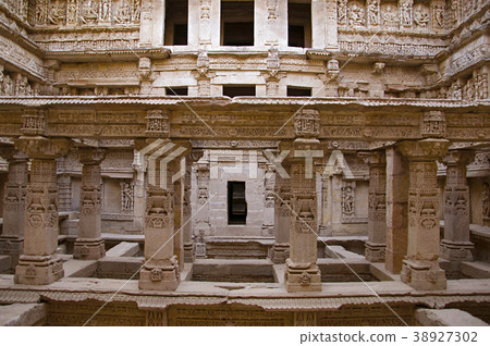Inner view of Rani ki vav, Patan, Gujarat, India Inner view of Rani ki vav, Patan, Gujarat, India 38927302