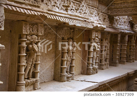Carved idol on the inner wall of Rani ki vav  38927309
