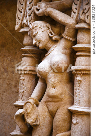 Nagakanya sculpture, inner wall of Rani ki vav Nagakanya sculpture, inner wall of Rani ki vav 38927324