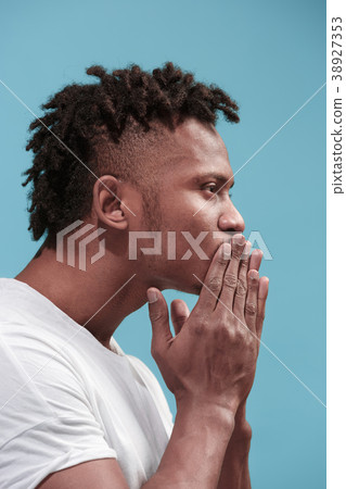 Portrait of attractive Afro-American man with air Portrait of attractive Afro-American man with air 38927353