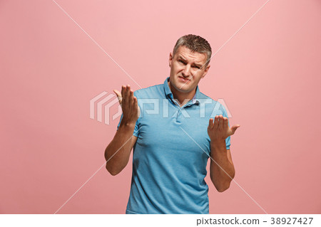 Beautiful male half-length portrait isolated on 38927427