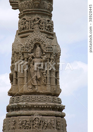 Carving details of the ruins of Kirti Toran Carving details of the ruins of Kirti Toran 38928445