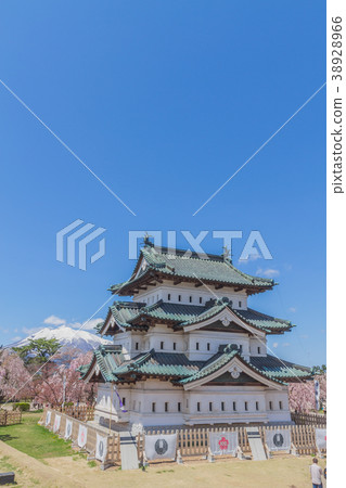 弘前城堡城堡塔的風景在拆遷以後的 38928966