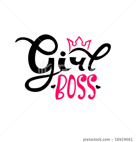 Phrase Boss girl. Isolated on white background.  38929081