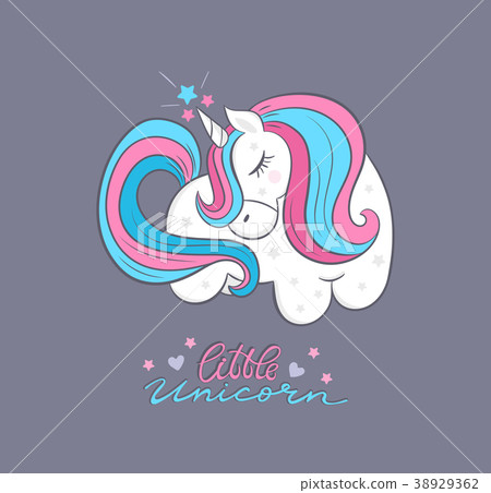 Vector cute unicorn, cartoon, illustration. Vector cute unicorn, cartoon, illustration. 38929362