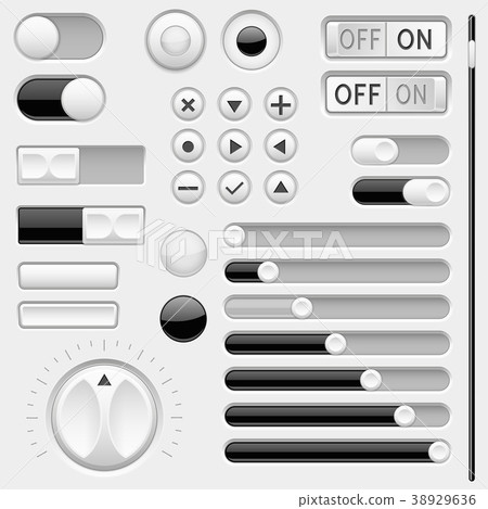 Set of black and white interface navigation Set of black and white interface navigation 38929636