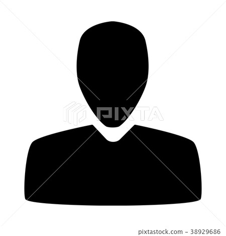 User icon. Black silhouette isolated on white 38929686