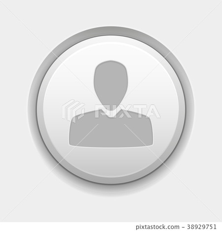 User icon. White round 3d button on white 38929751