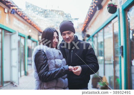 Romantic couple walking 38932491