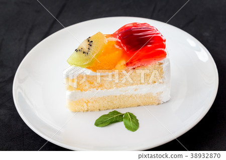 Fruit cake on plate Fruit cake on plate 38932870