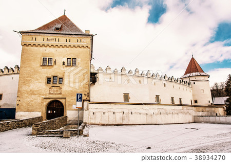 Ancient castle in Kezmarok, yellow filter 38934270