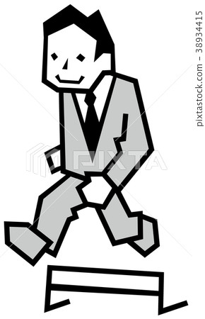 跳低障礙的商人 38934415