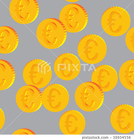 Coins with Euro Symbols Seamless Pattern - Stock Illustration [38934556 ...