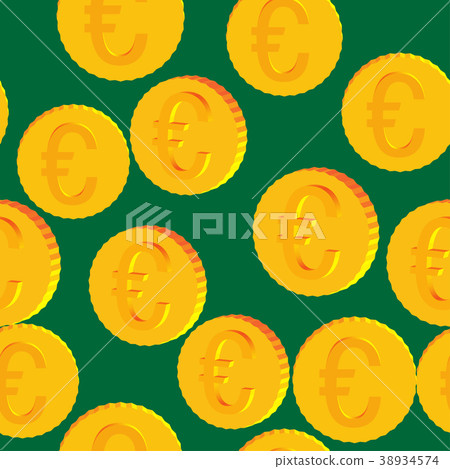 Coins with Euro Symbols Seamless Pattern - Stock Illustration [38934574 ...