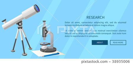 Research Web Banner with Telescope and Microscope 38935006