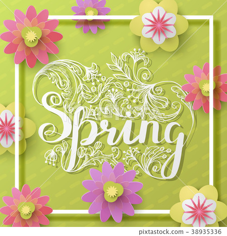 Fresh spring background with lettering Fresh spring background with lettering 38935336