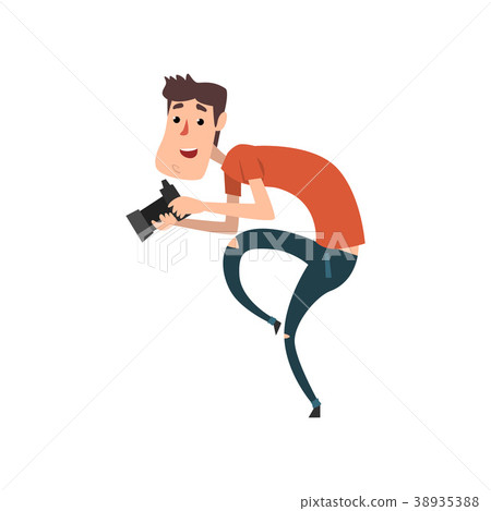 Professional male photographer paparazzi with Professional male photographer paparazzi with 38935388