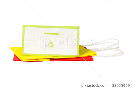 Green recycle symbol on pakage isolated Green recycle symbol on pakage isolated 38935999