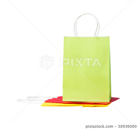 Three color paper bags, isolated on white 38936000