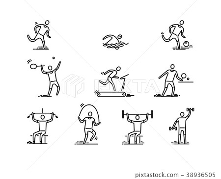 People, sport, fitness icon vector. Thin line People, sport, fitness icon vector. Thin line 38936505