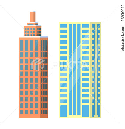 Set of City Buildings Icons Vector Illustration 38936613