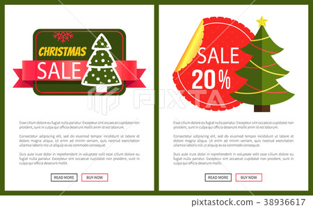 Two Best Christmas Sale Cards Vector Illustration 38936617