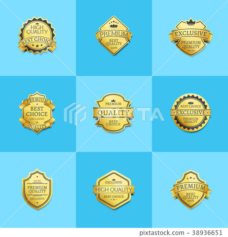 Set of Premium Quality Best Gold Labels Guarantee Set of Premium Quality Best Gold Labels Guarantee 38936651