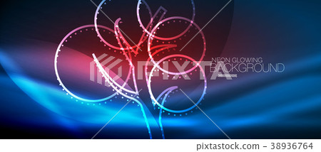 Vector neon glowing tree background 38936764