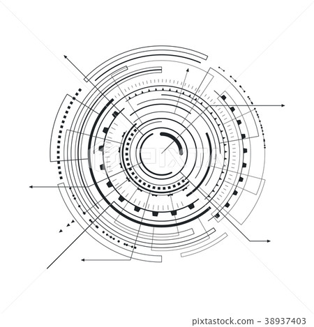 Black and White Interface and Geometric Forms 38937403