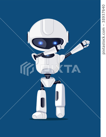 White Funny Dabbing Robot Card Vector Illusration White Funny Dabbing Robot Card Vector Illusration 38937640