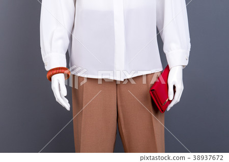 Mannequin with stylish bright accessories. Mannequin with stylish bright accessories. 38937672