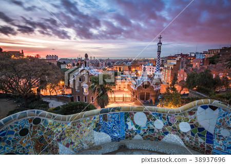Dawn of Guell Park Barcelona 38937696