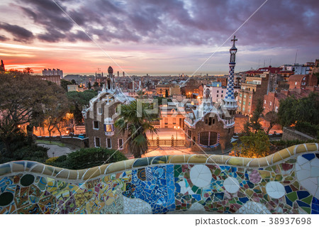 Dawn of Guell Park Barcelona Dawn of Guell Park Barcelona 38937698