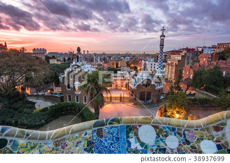 Dawn of Guell Park Barcelona Dawn of Guell Park Barcelona 38937699