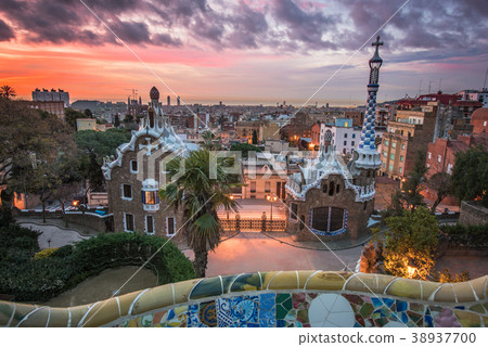 Dawn of Guell Park Barcelona Dawn of Guell Park Barcelona 38937700