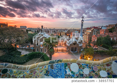 Dawn of Guell Park Barcelona Dawn of Guell Park Barcelona 38937701