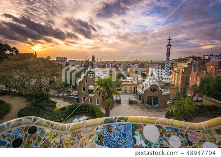 Dawn of Guell Park Barcelona 38937704