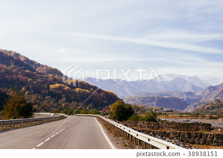 road at the foot of the mountains, the slopes road at the foot of the mountains, the slopes 38938151